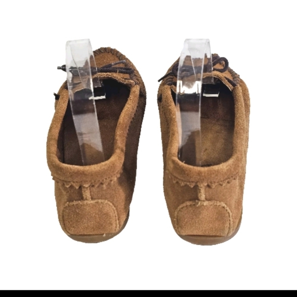 Minnetonka Womens Brown Suede Fringe Moccasins Flat Comfort Slippers Shoes, Sz 8 - Picture 5 of 9